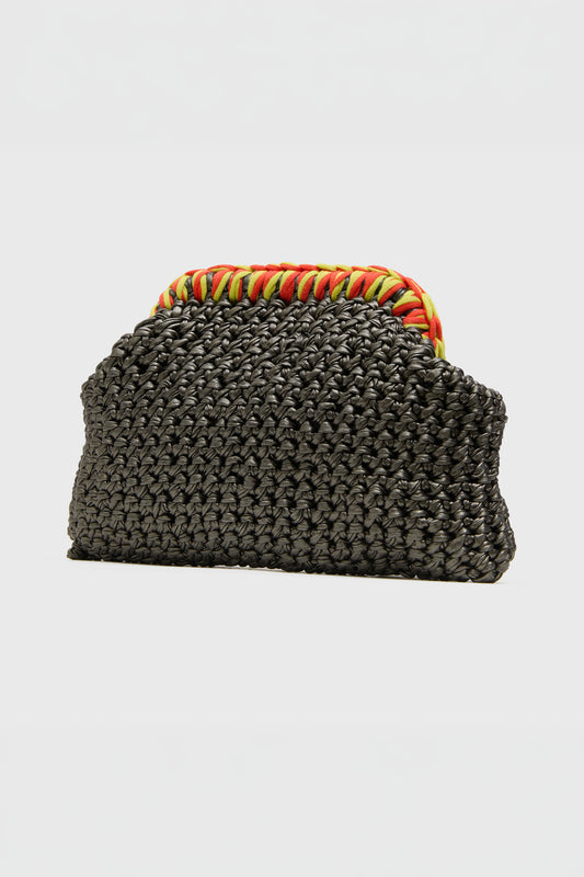 Crochet Clutch, Charcoal