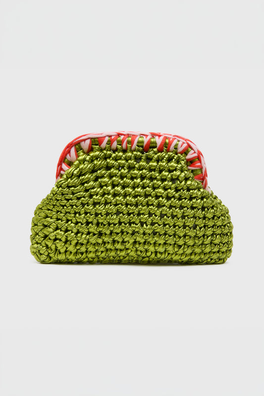 Mini Crochet Clutch, Lime