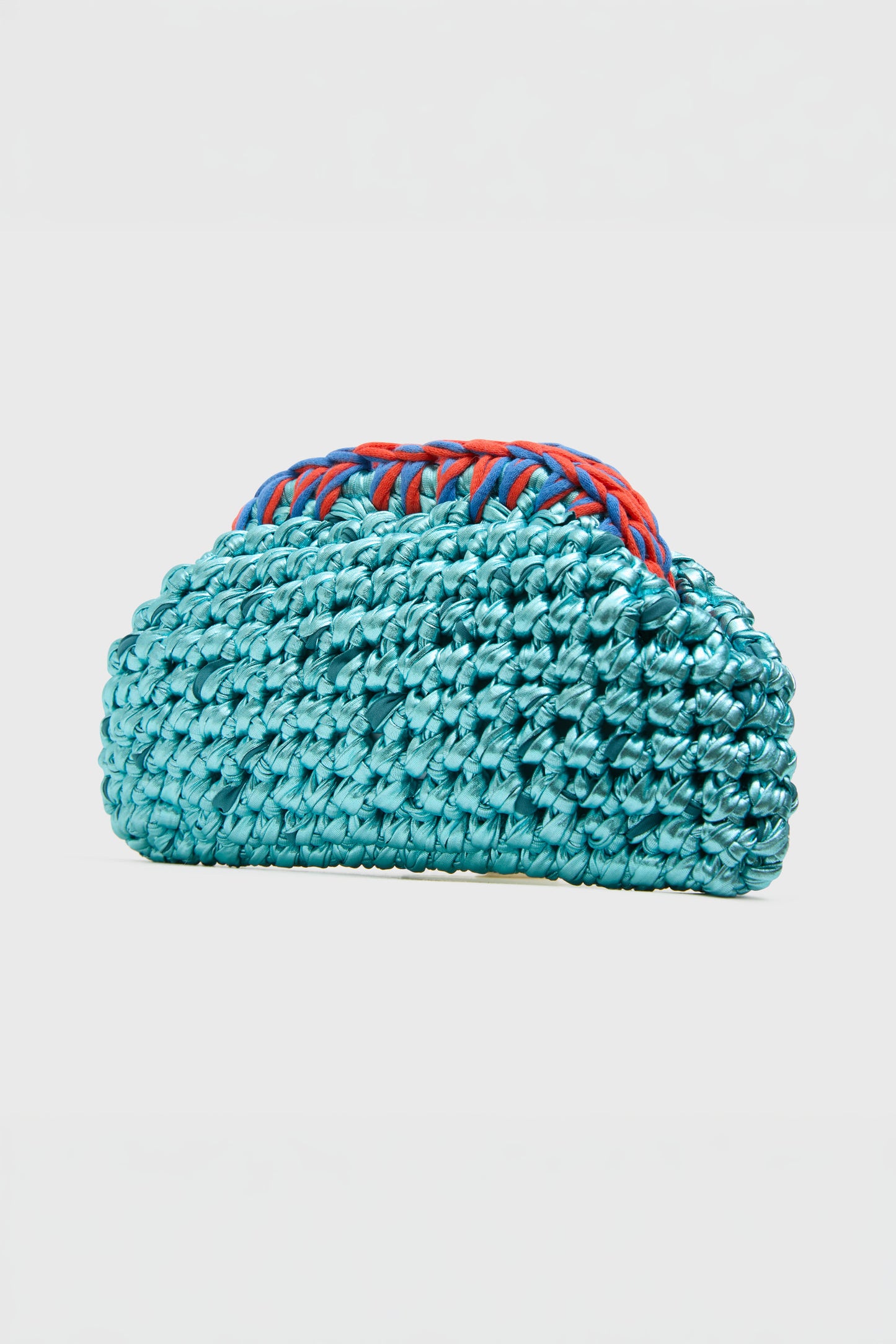 Mini Crochet Clutch, Aqua