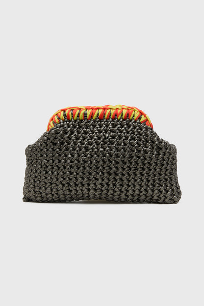 Nº 4 Crochet Clutch, Charcoal