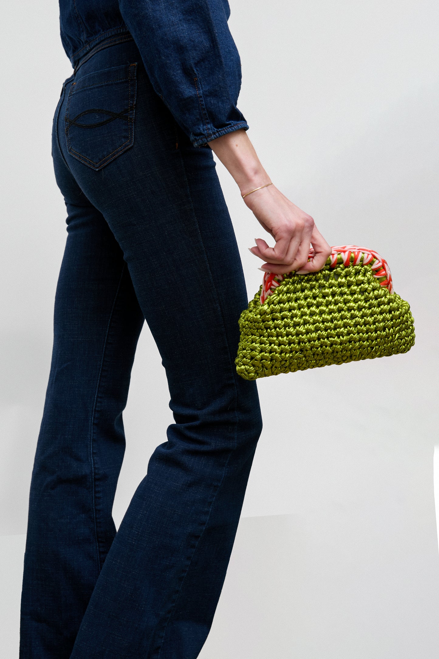 Mini Crochet Clutch, Lime
