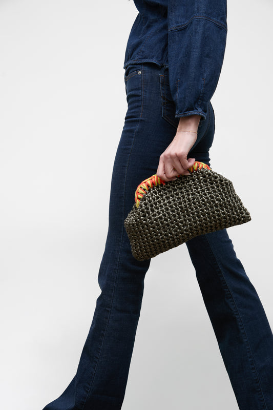 Crochet Clutch, Charcoal