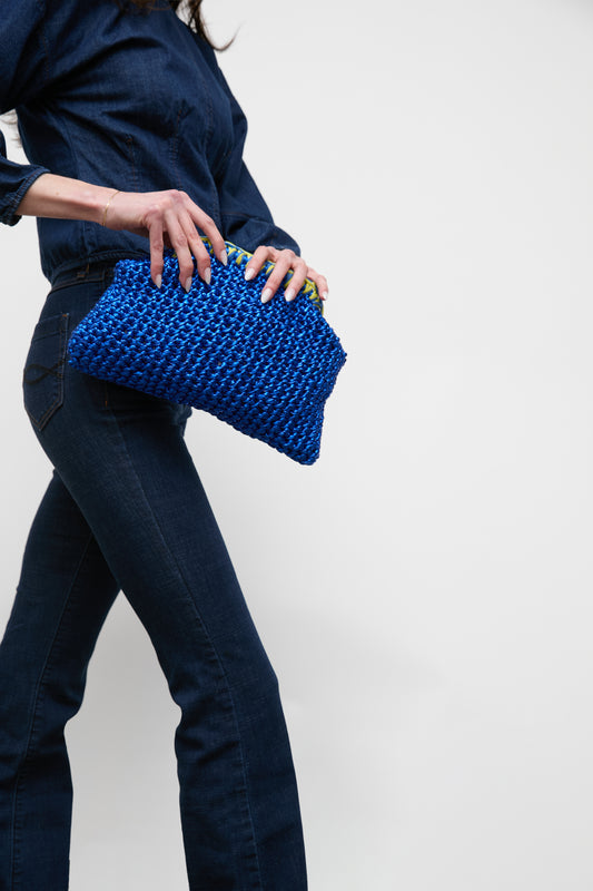 Crochet Clutch, Royal Blue