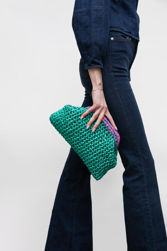 Crochet Clutch, Teal
