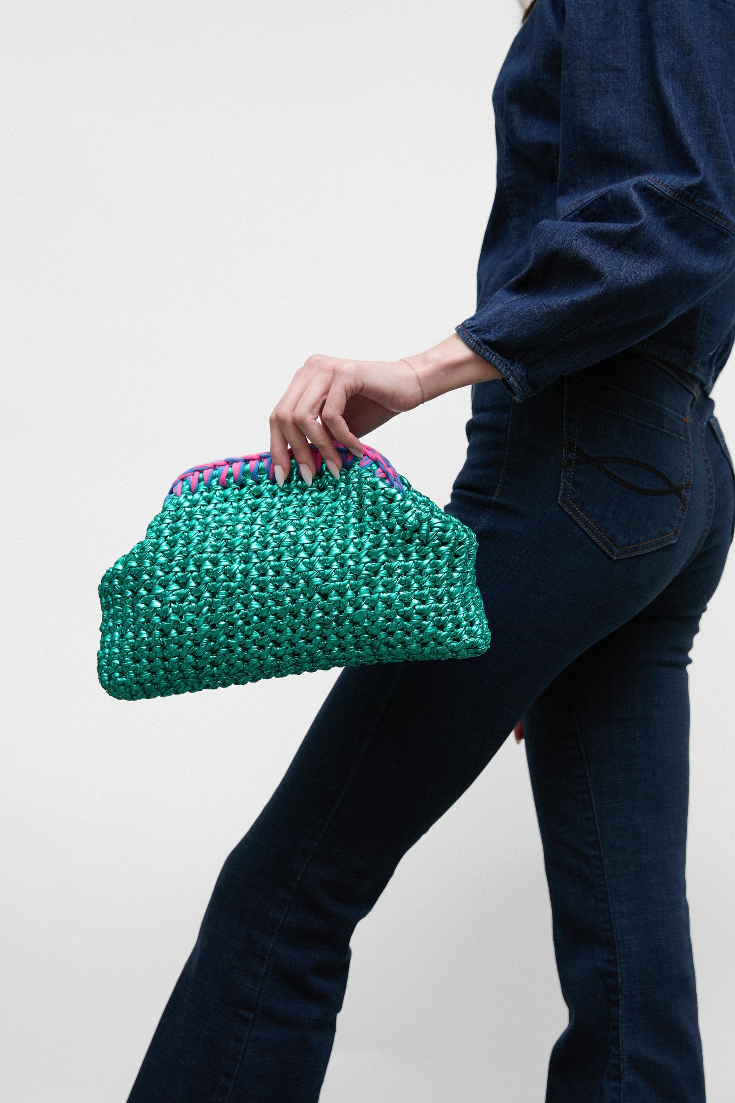 Crochet Clutch, Teal